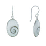 Les poulettes bijoux - boucles d'oreilles argent oeil de ste lucie m�daillon ovale