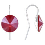 Boucles d'oreilles argent 925 orn d'un cristal rond mat