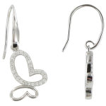 Les poulettes bijoux - boucles d'oreilles argent papillon et une aile scintillante