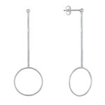 Boucles d'oreilles argent 925 petite chaine vnitienne et cercle