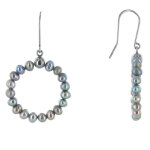 Boucles d'oreilles argent925 anneaux de perles de culture - classics - gris