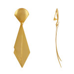 Les poulettes bijoux - boucles d'oreilles clip laiton dor� cravate