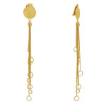 Boucles d'oreilles clip laiton doré long fils pendant et anneaux Boucles d'oreilles clip laiton doré long fils pendant et anneaux