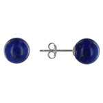 Les poulettes bijoux - boucles d'oreilles clou argent 925 et perles de lapis lazuli
