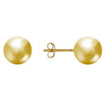Boucles d'oreilles clou plaqu or perles 12mm