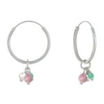 Boucles d'oreilles croles et 3 petites perles fines