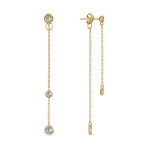 Boucles d'oreilles deux chainettes plaqu or et strass