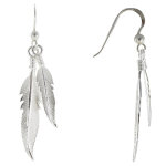 Boucles d'oreilles deux plumes d'argent 925