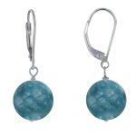 Boucles d'oreilles dormeuse argent 925 et perle d'apatite