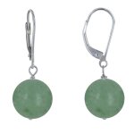 Boucles d'oreilles dormeuse argent 925 et perle d'aventurine