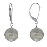 Boucles d'oreilles dormeuse argent 925 et perle de labradorite