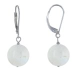 Boucles d'oreilles dormeuse argent 925 et perle de pierre de lune