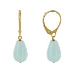 Boucles d'oreilles dormeuse plaqu or goutte d'amazonite