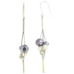 Les poulettes bijoux - boucles d'oreilles grappe de perles de cultures et argent 925