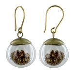 Les poulettes bijoux - boucles d'oreilles laiton bulle p�te de verre et perles - cla