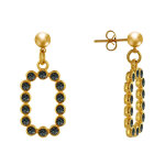 Boucles d'oreilles laiton dor� anneaux de petits disques r�sine paillet�e