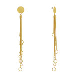 Boucles d'oreilles laiton doré long fils pendant et anneaux Boucles d'oreilles laiton doré long fils pendant et anneaux