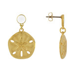 Les poulettes bijoux boucles d'oreilles laiton dor� rond color� et dollar des sables