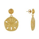 Les poulettes bijoux boucles d'oreilles laiton dor� rond color� et dollar des sables