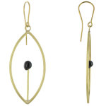 Les poulettes bijoux - boucles d'oreilles laiton feuille allumette - classics - noir