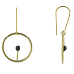 Boucles d'oreilles laiton ronde allumette - classics - noir