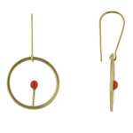 Boucles d'oreilles laiton ronde allumette - classics - rouge