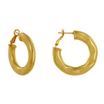 Boucles d'oreilles métal doré créoles bosselées Boucles d'oreilles métal doré créoles bosselées