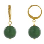 Les poulettes bijoux - boucles d'oreilles mini cr�oles plaqu� or et perle de jade