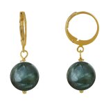 Les poulettes bijoux - boucles d'oreilles mini cr�oles plaqu� or et perle de s�raphi