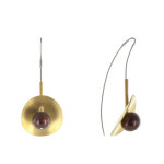 Les poulettes bijoux - boucles d'oreilles n�nuphars vermeil et sa perle de culture c