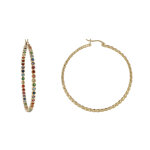 Boucles d'oreilles plaqu or croles arc en ciel