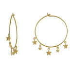 Boucles d'oreilles plaqu or croles breloques petites toiles