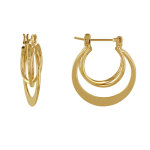 Boucles d'oreilles plaqué or créoles plates trois anneaux Boucles d'oreilles plaqué or créoles plates trois anneaux