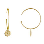 Boucles d'oreilles plaqu or demi croles et soleil