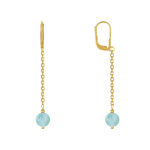 Les poulettes bijoux - boucles d'oreilles plaqu� or dormeuse chainette et perle de l