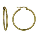 Boucles d'oreilles plaqué or moyennes créoles rondes 3cm Boucles d'oreilles plaqué or moyennes créoles rondes 3cm