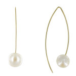 Les poulettes bijoux - boucles d'oreilles plaqu� or et perle 11 mm - classics - blanc