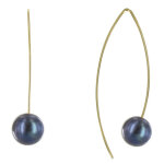 Les poulettes bijoux - boucles d'oreilles plaqu� or et perle 11 mm - classics