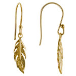Boucles d'oreilles plaqu� or petite plume