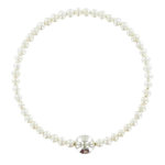 Les poulettes bijoux - bracelet anneau de perles de culture - classics - blanc