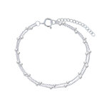 Bracelet argent 925 billes double chaines