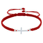Bracelet argent 925 croix lien trss - classics - rouge