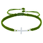 Bracelet argent 925 croix lien trss - classics - vert kaki