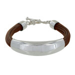 Les poulettes bijoux - bracelet argent 925 demi - jonc sur fils de coton - classics