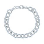 Bracelet argent 925 gourmette mailles rondes et ovales