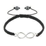 Les poulettes bijoux - bracelet argent 925 infini lien tr�ss� - classics - noir