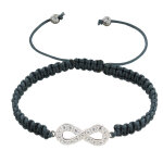 Bracelet argent 925 infini et strass lien tr�ss� - classics - gris