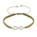 Bracelet argent 925 infini et strass lien tr�ss� - classics - or