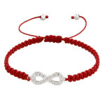 Bracelet argent 925 infini et strass lien tréssé - classics - rouge Bracelet argent 925 infini et strass lien tréssé - classics - rouge