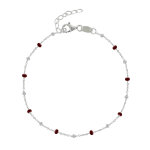 Les poulettes bijoux bracelet argent 925 perles �maill�es et perles argent 925 - rou